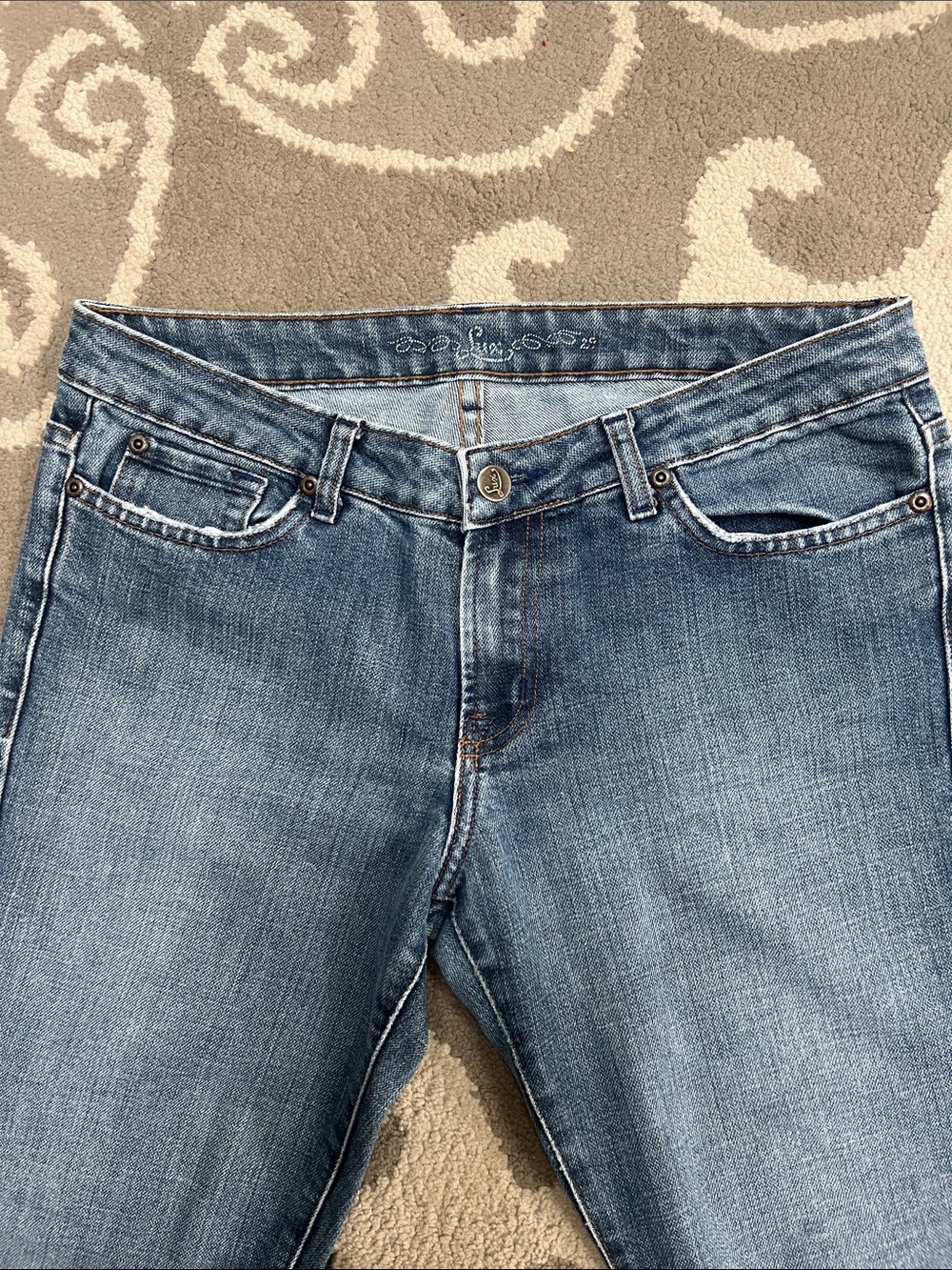 Lux Washed Blue Flare Wide-Leg Jeans - Picture 2 of 9